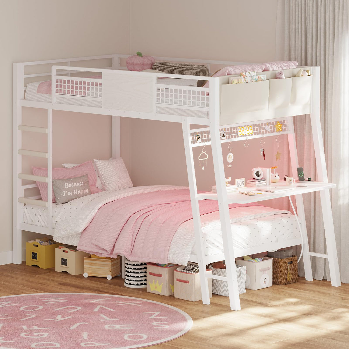 Twin Over Twin Bunk Beds with Desk S437728