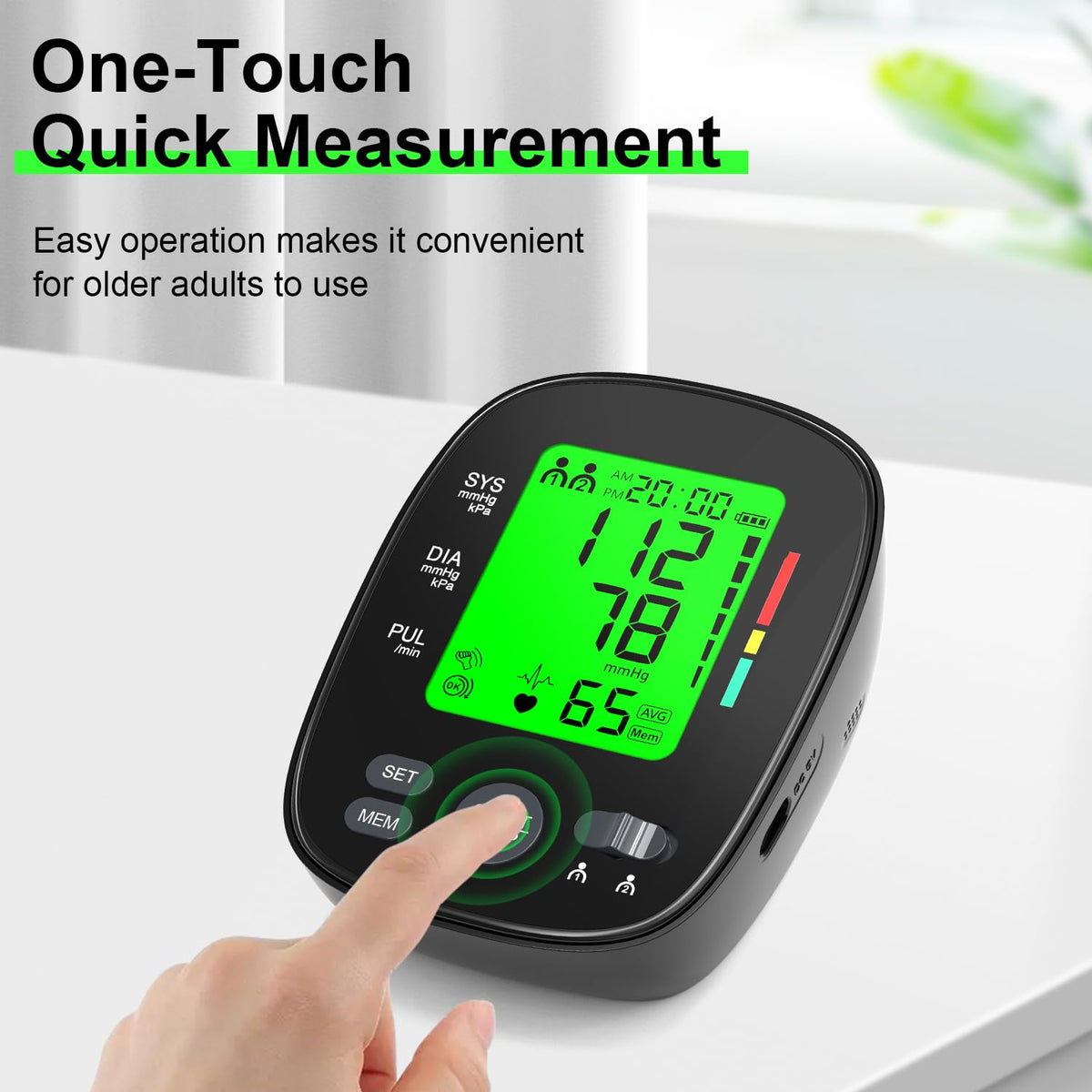 Upper Arm Blood Pressure Monitor Large Cuff LCD Digital Display Q21612