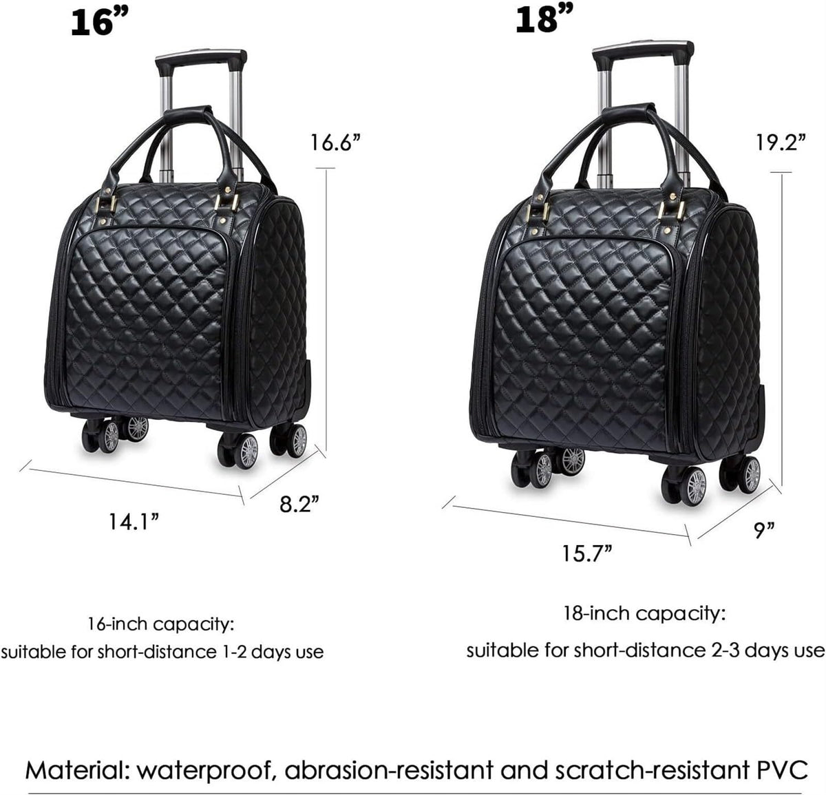 Black 18inch Softside Spinner Wheel Underseat Carry On Suitcase N149174