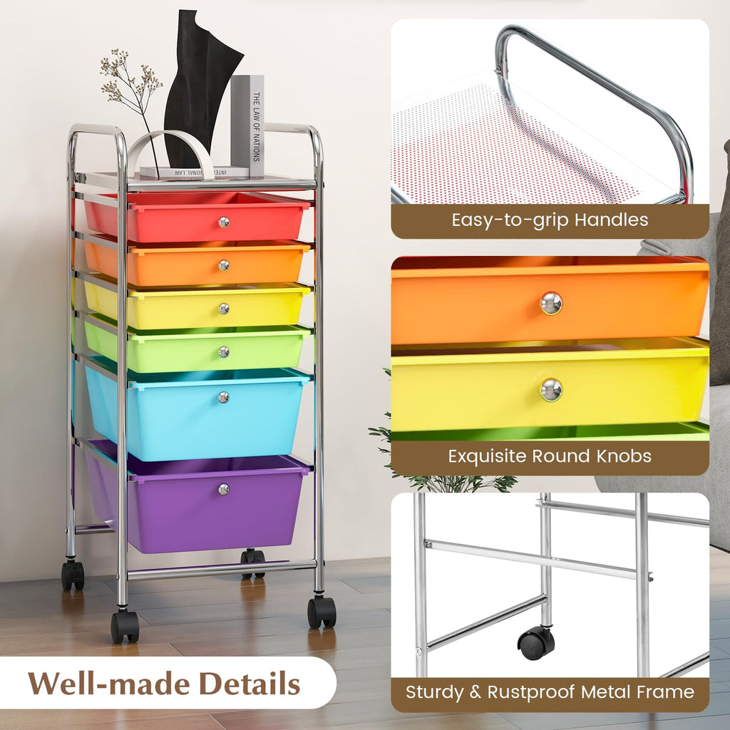6 Drawer Rolling Storage Cart A261234
