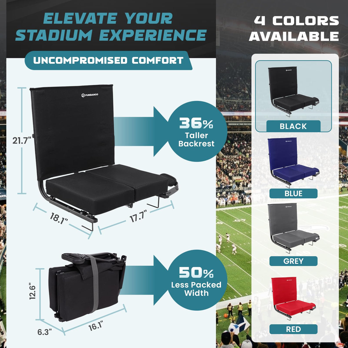 Folding Stadium Seat with Back Support G877