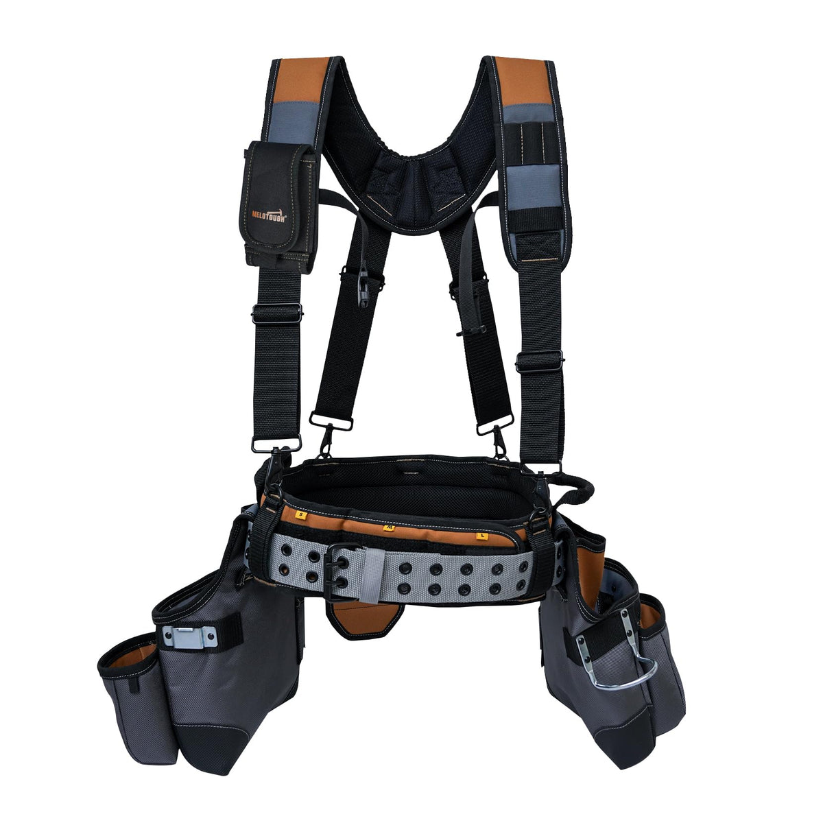 Khaki 28-Pocket Tool Belt and Suspenders V7282
