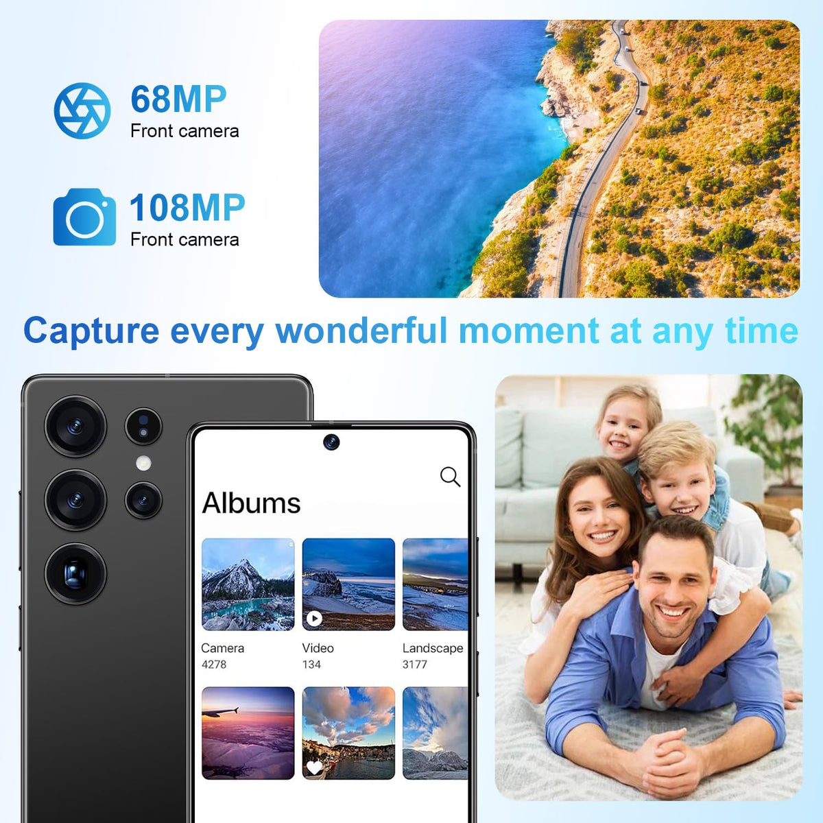 5G Unlocked Smartphone 12GB+512GB 6.99" 7000mAh Black I5376