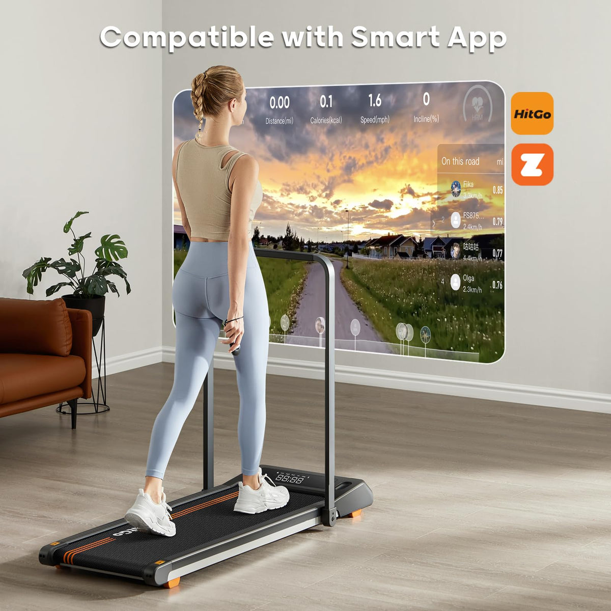 Under Desk Treadmill with LED Display Q584