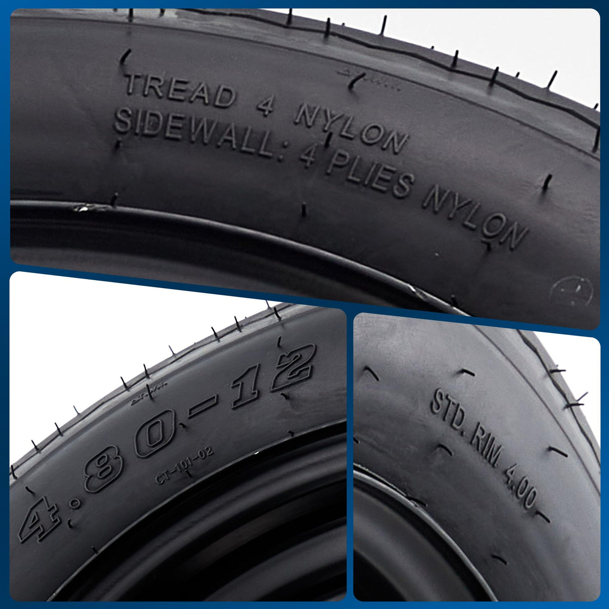 4.80-12 Trailer Tires with 12 in Rims D77585