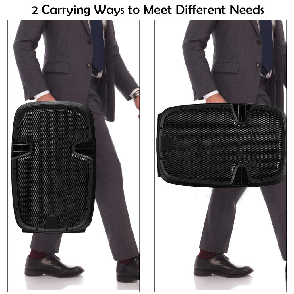 2000W 12" Portable Dual Powered Speakers PA System with Tripod Stands N186748