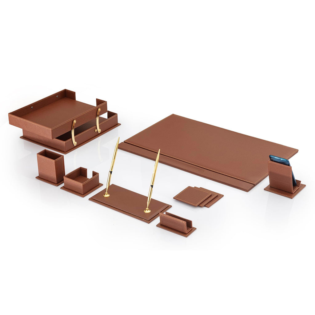 12-Piece Leather Desk Organizer Set V673861