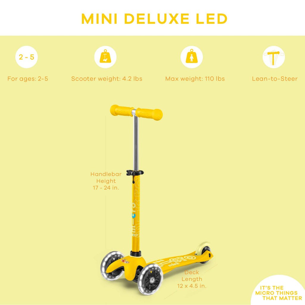 LED Scooter 3 Wheels Adjustable Handlebar Non-Slip B144