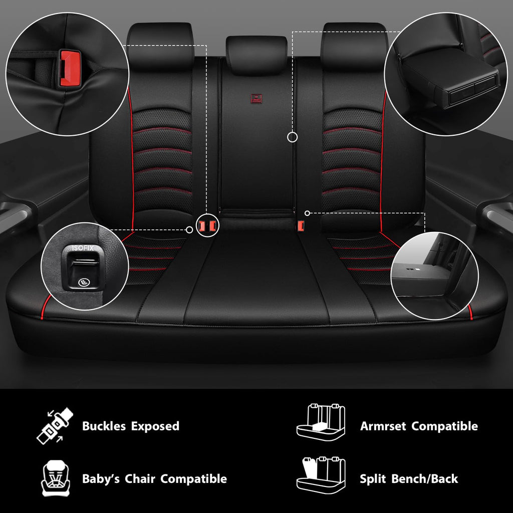 3D Foam PU Leather Car Seat Covers Full Set W697