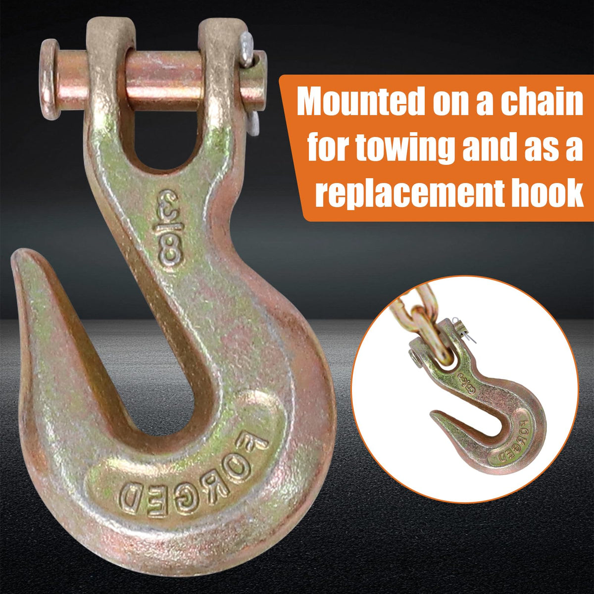 3/8" Grade 70 Clevis Grab Hooks, 10 Pack U508