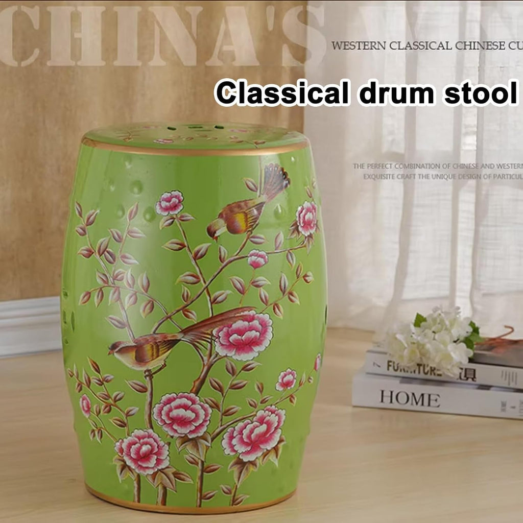 Glazed Hand-Painted Garden Stool L33418