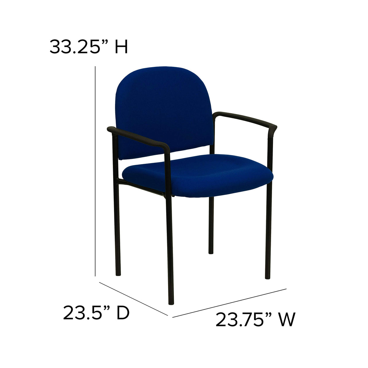 Navy Fabric Stackable Steel Side Chair U729