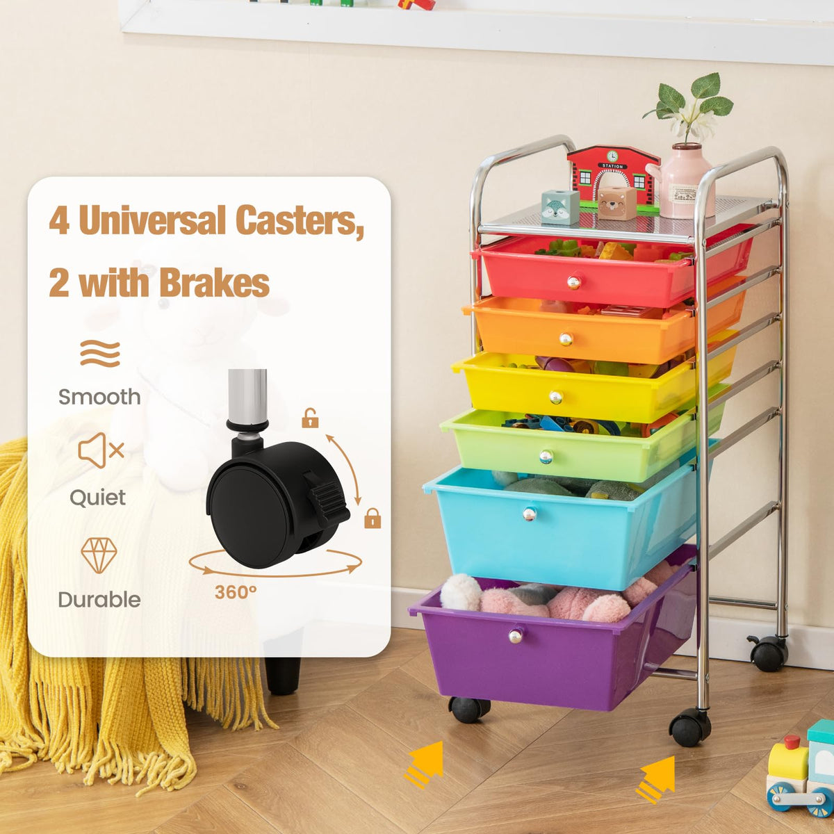 6 Drawer Rolling Storage Cart A261234