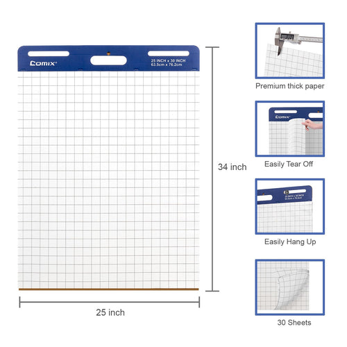 25 x 30 In Flip Chart Easel Pad, 30 Sheets/Pad, 4 Pads L383