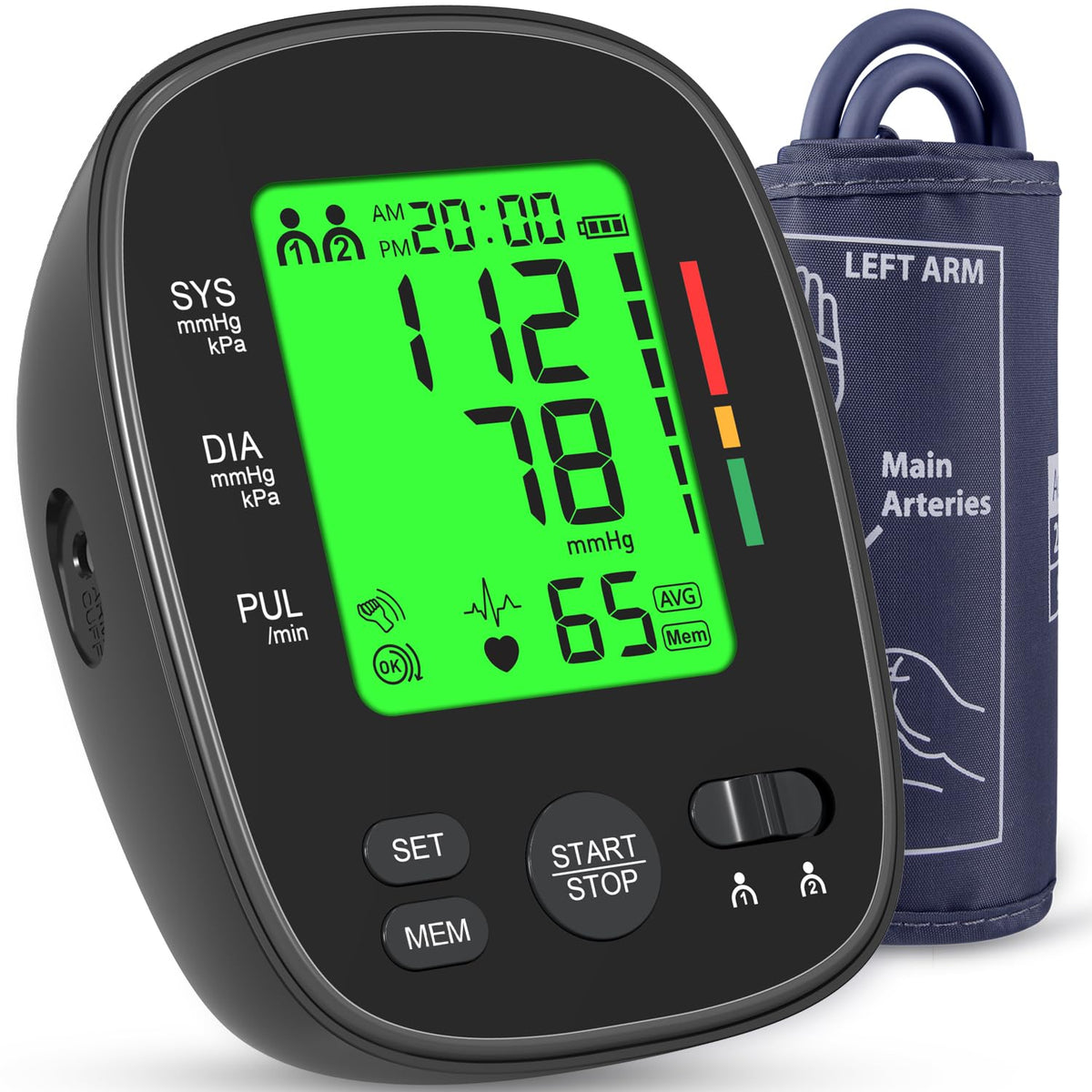 Upper Arm Blood Pressure Monitor Large Cuff LCD Digital Display Q21612
