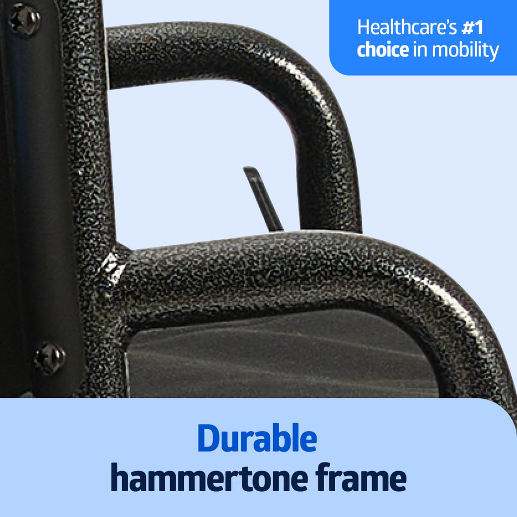 Folding Wheelchair with Swing-Back Desk-Length Arms and Elevating Footrests M374