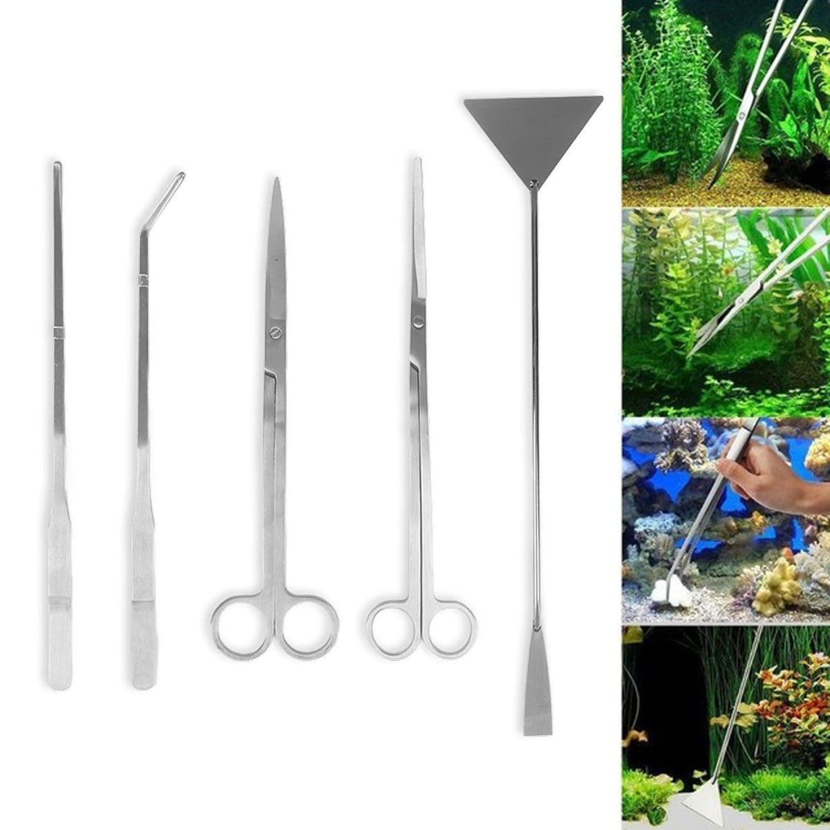 Stainless Steel 5 in 1 Aquarium Plant Tools Set G884