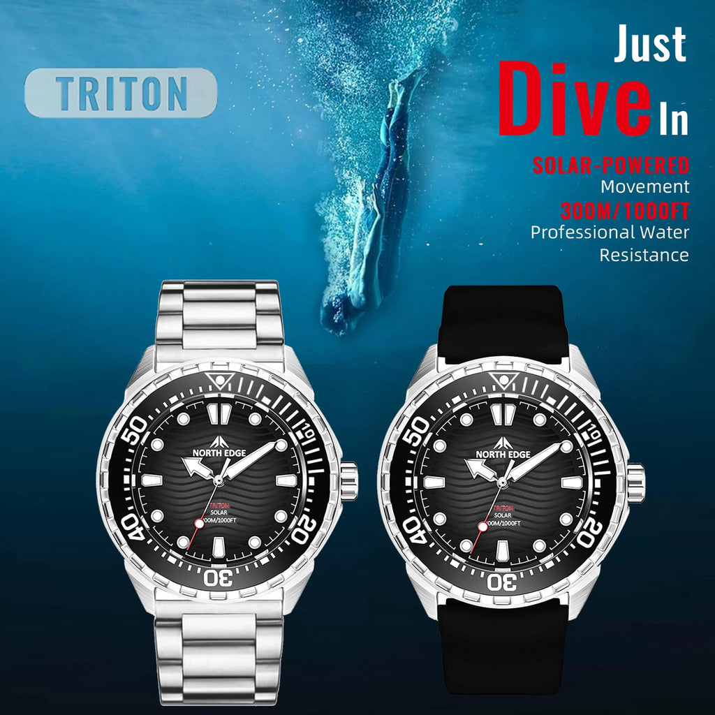 300M Water Resistant Stainless Steel Quartz Analog Watch W419852