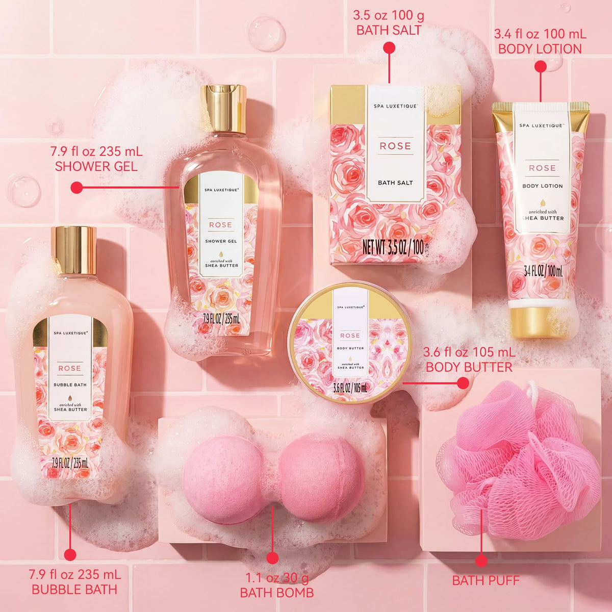 8 Pcs Rose Spa Gift Set G448