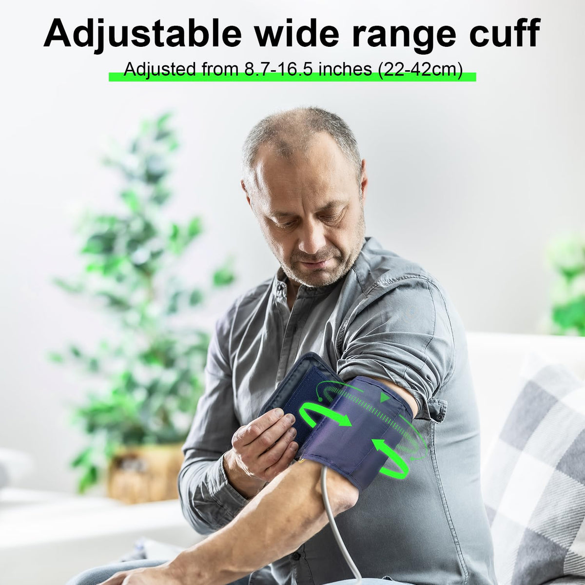 Upper Arm Blood Pressure Monitor Large Cuff LCD Digital Display Q21612