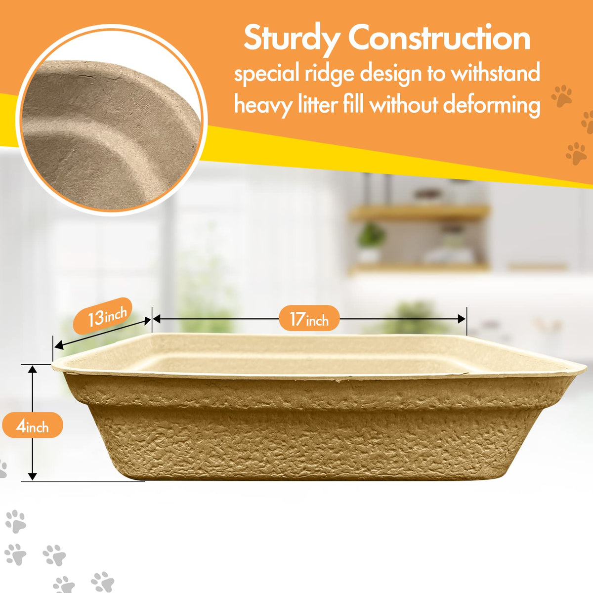 Disposable Litter Boxes Brown Large 6-Pack G470