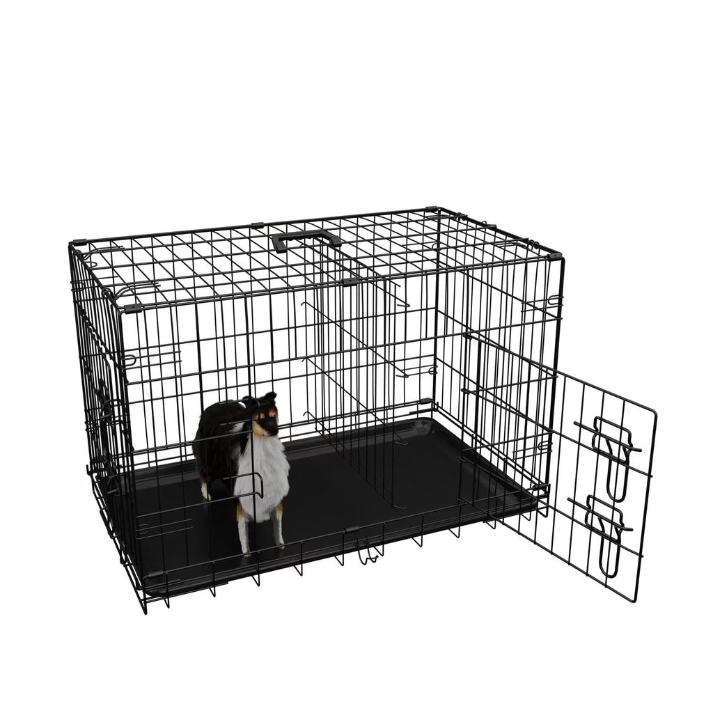 Foldable Metal Wire Dog Crate with Divider 48 Inch X666