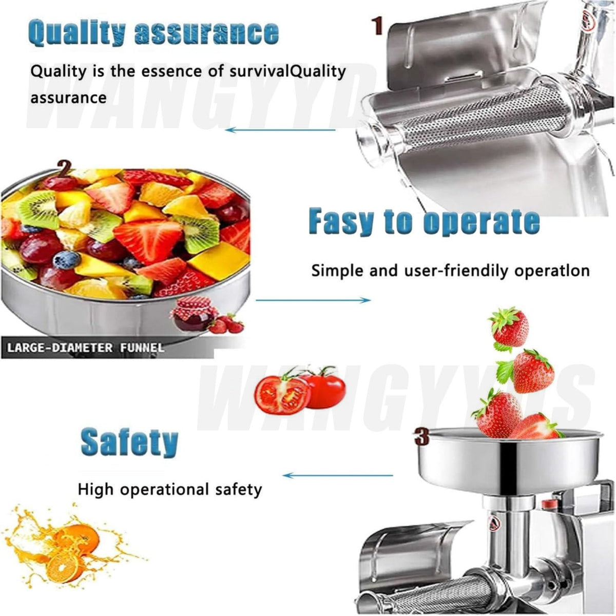 450W Electric Tomato Strainer Stainless Steel A35998