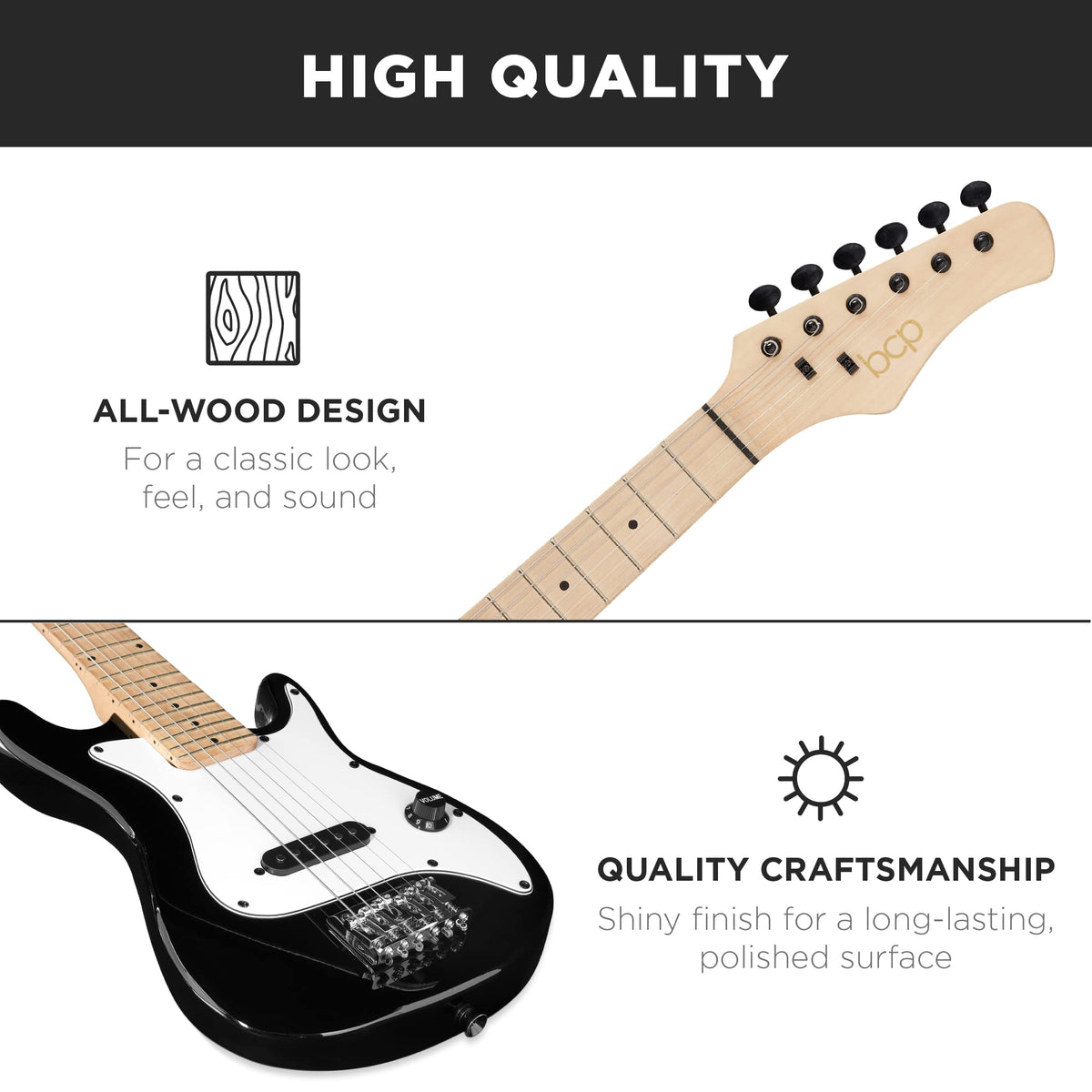 30in Kids Electric Guitar Starter Kit with Amplifier W754662