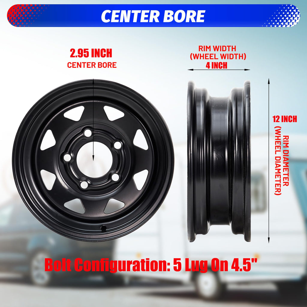 4.80-12 Trailer Tires with 12 in Rims D77585