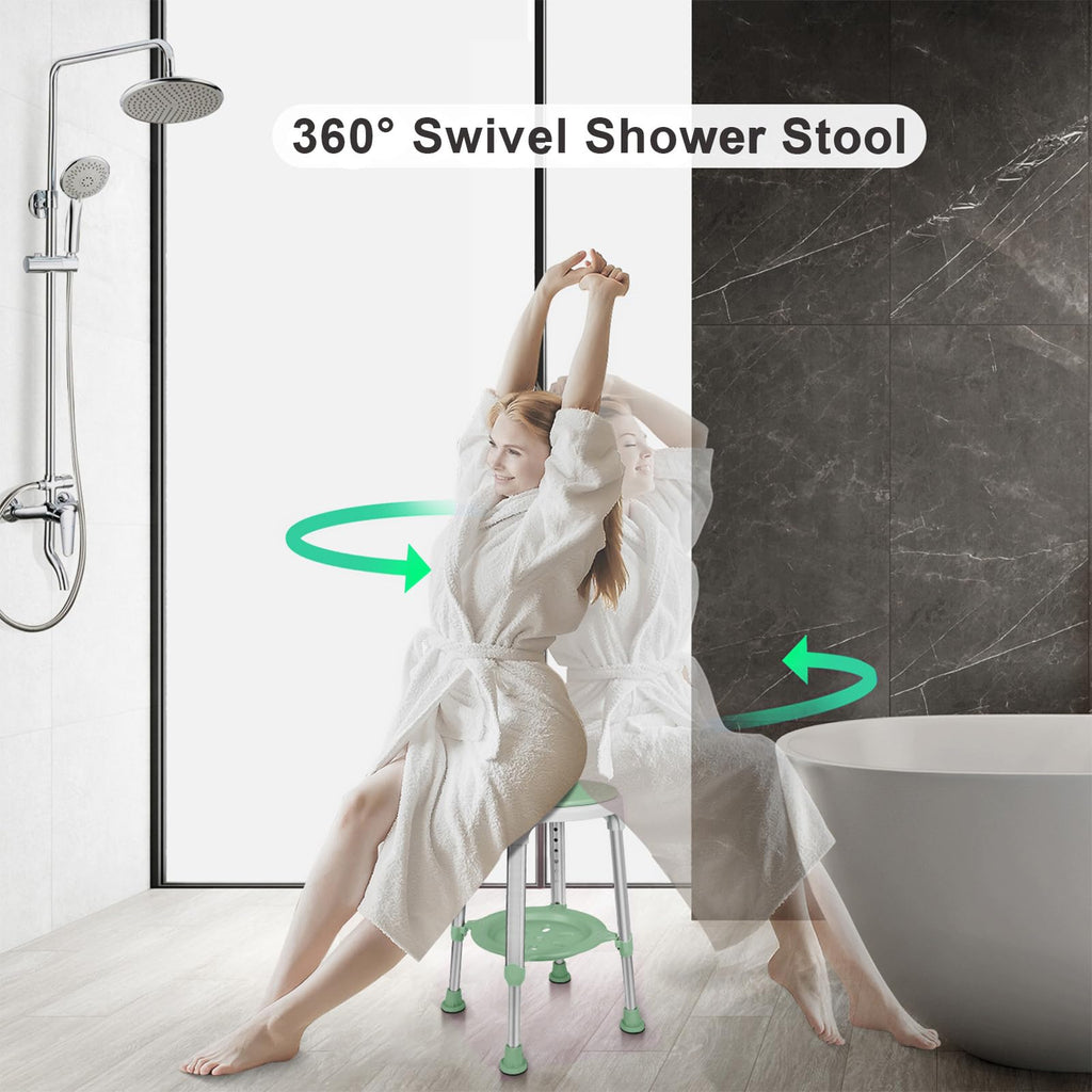 Adjustable Swivel Shower Chair with Storage Tray L272