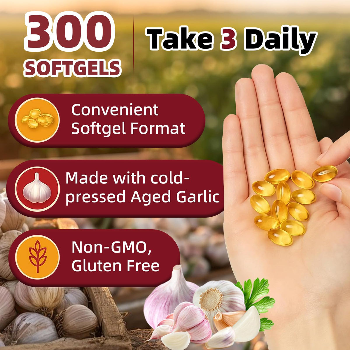 Aged Garlic Extract Vegetarian Softgels H2948
