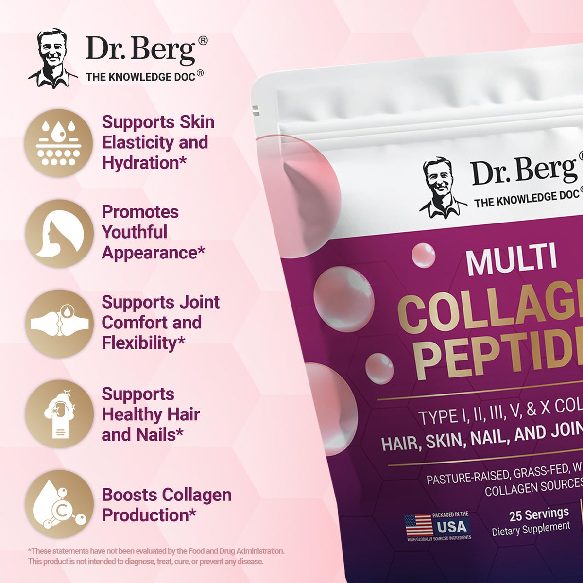 Unflavored Multi Collagen Peptides Powder 25 Servings X259491