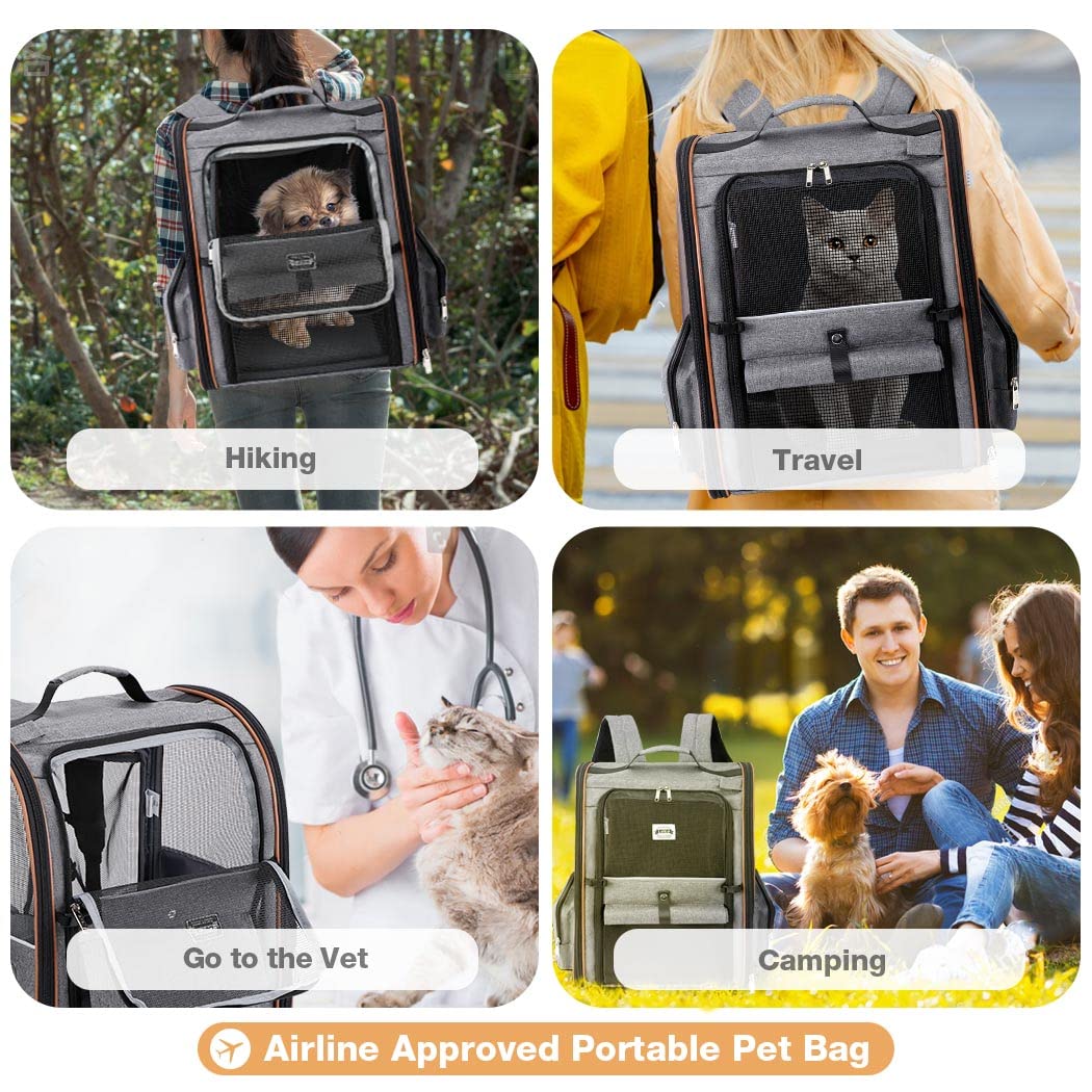 Expandable Cat Carrier Backpack with Sun Shade Q51306