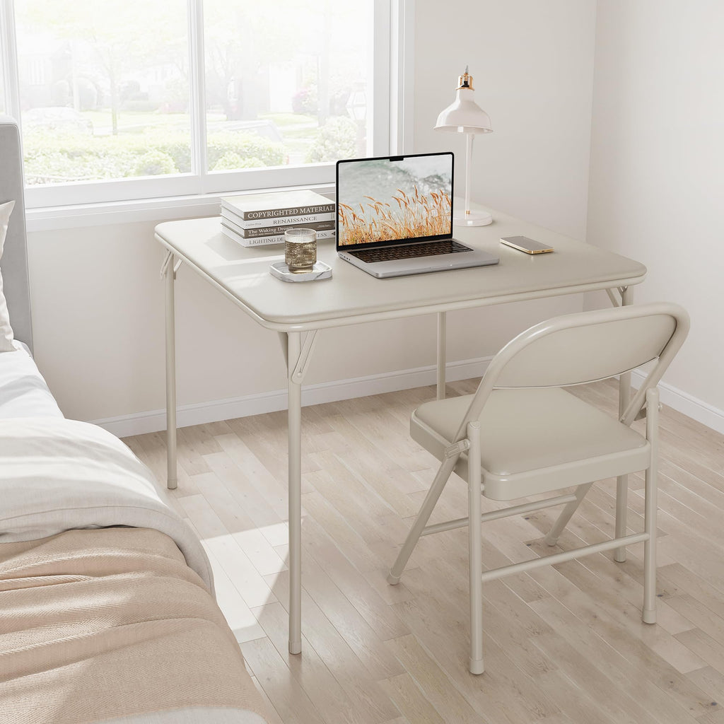 Beige Folding Card Table Y63152