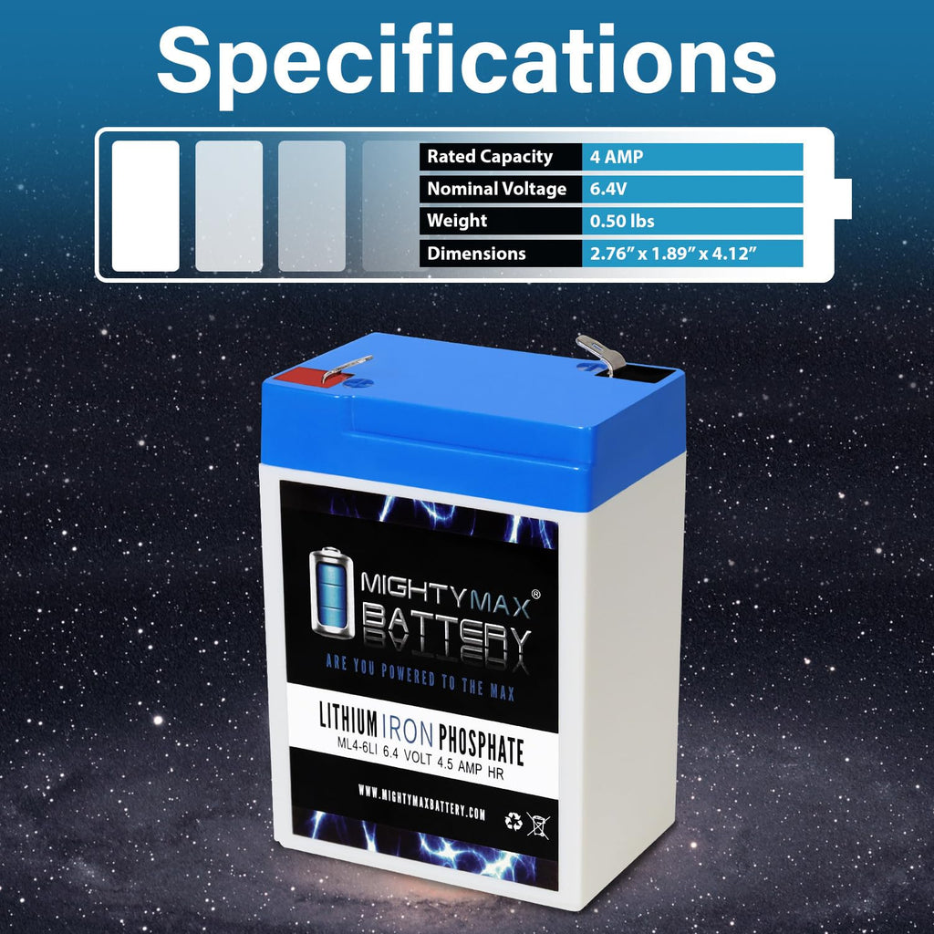 6V 4.5AH Lithium Replacement Battery U7510