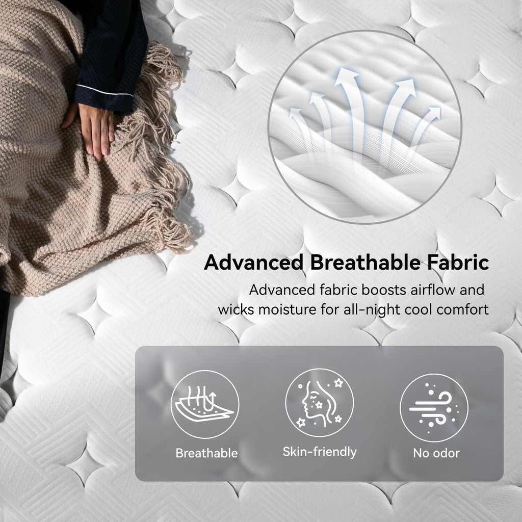 Queen Size 12 Inch Hybrid Memory Foam Mattress Z590