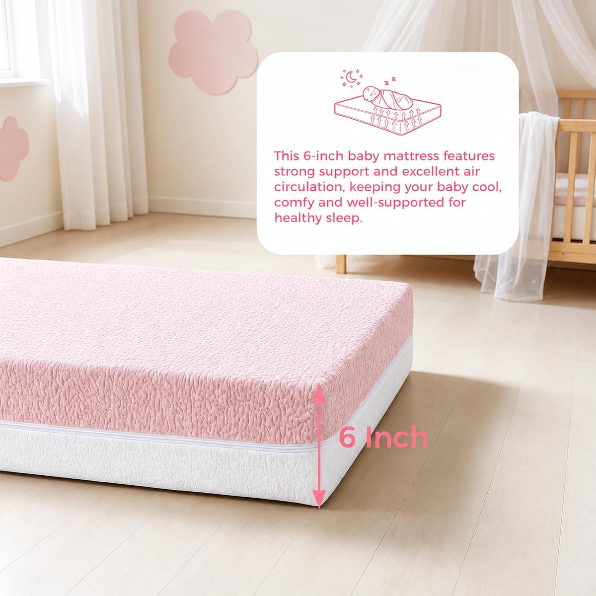 Dual Sided Gel Memory Foam Crib and Toddler Mattress J544069