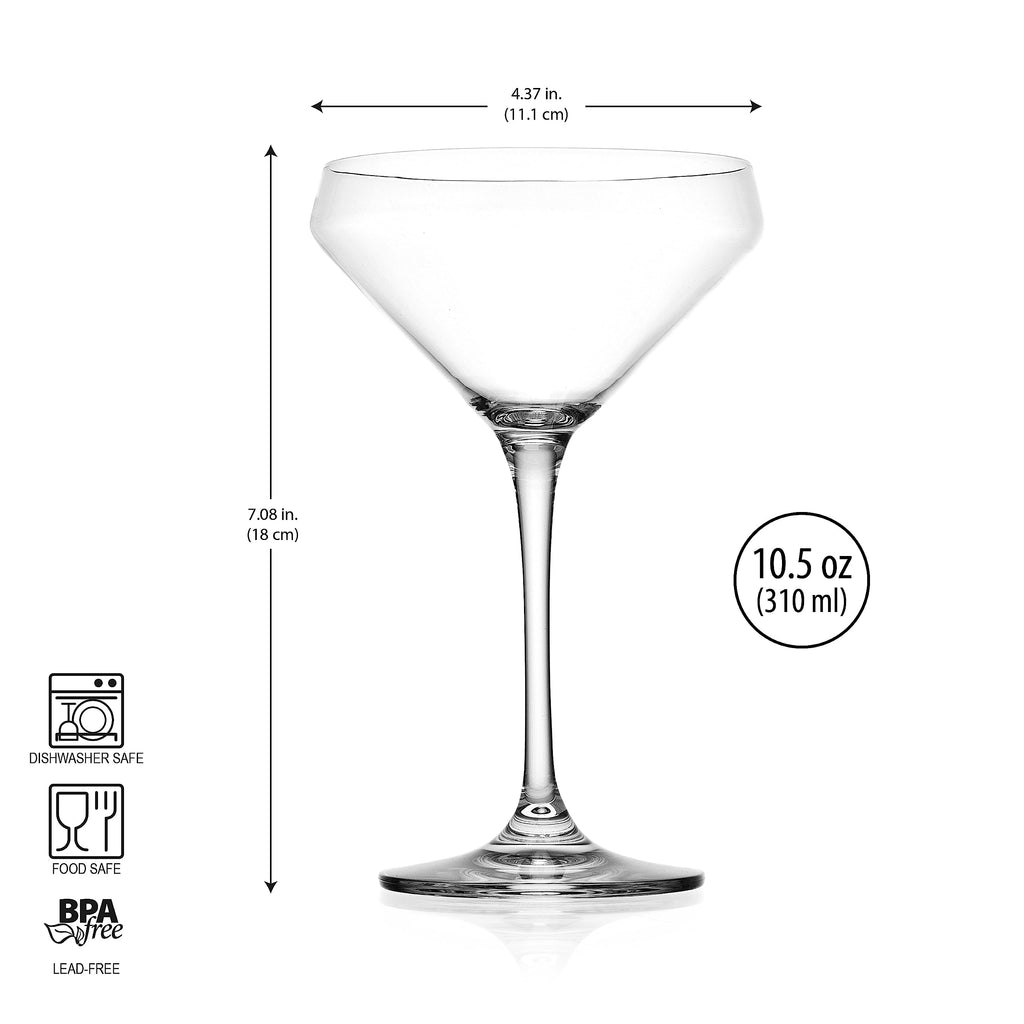 Martini Glasses Set of 4 Stemmed 10.5 Ounce Z982873