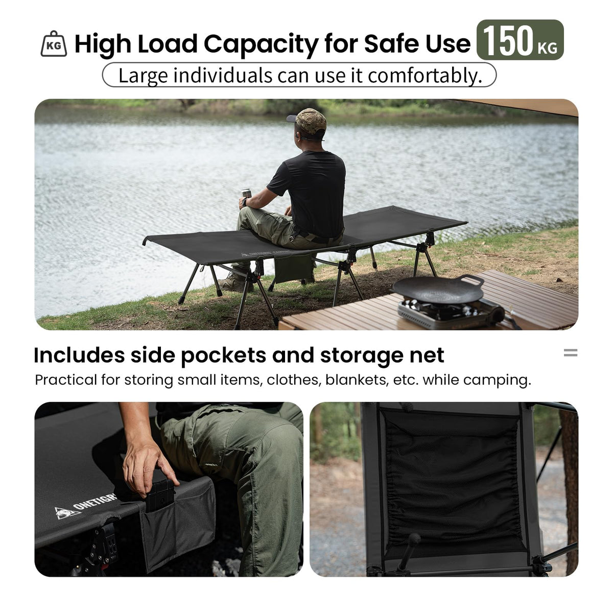 Height Adjustable Folding Camping Cot U418