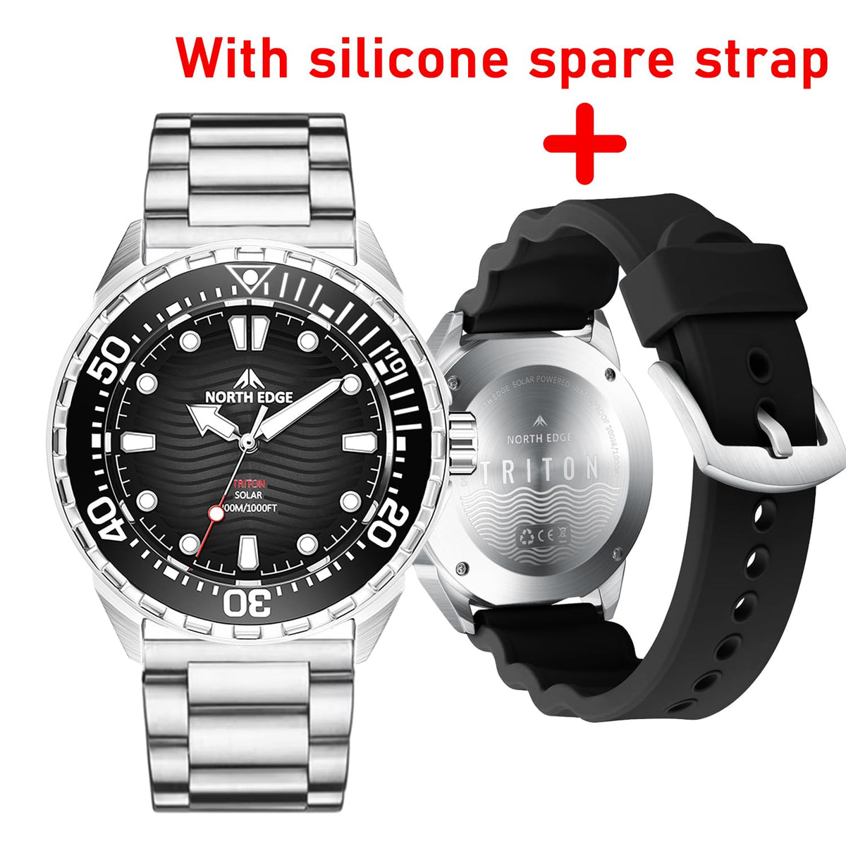 300M Water Resistant Stainless Steel Quartz Analog Watch W419852