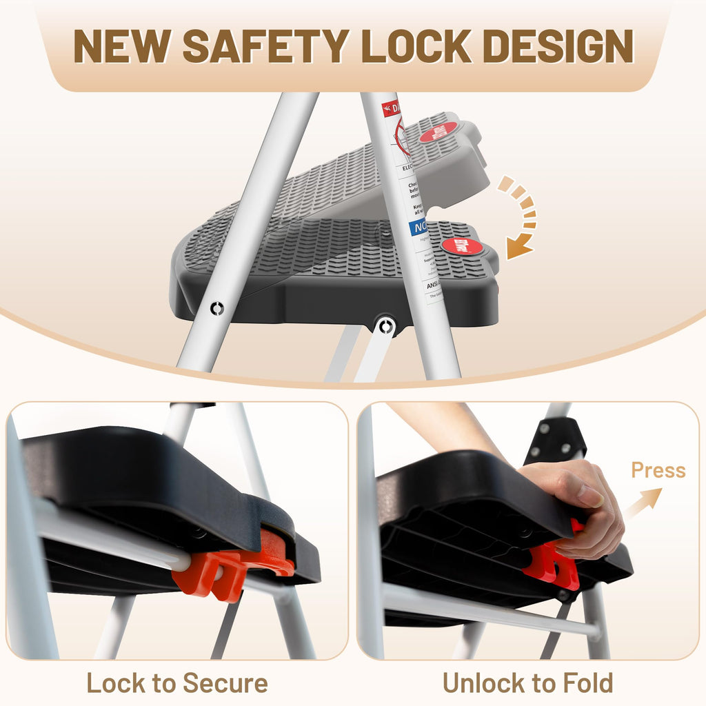 2 Step Ladder with Anti-Slip Pedal Y701