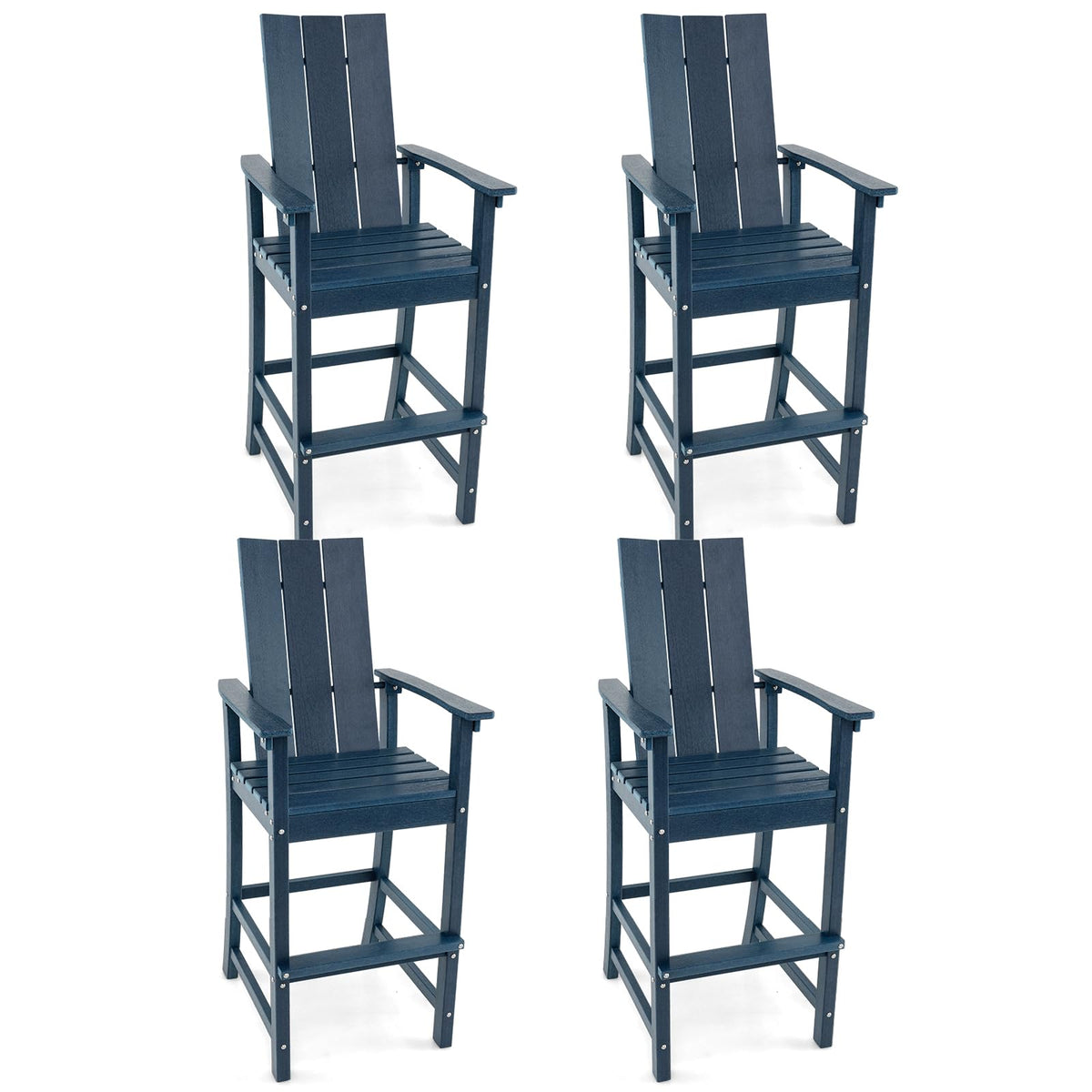 52” Tall HDPE Adirondack Chair Set of 4 Navy K157813