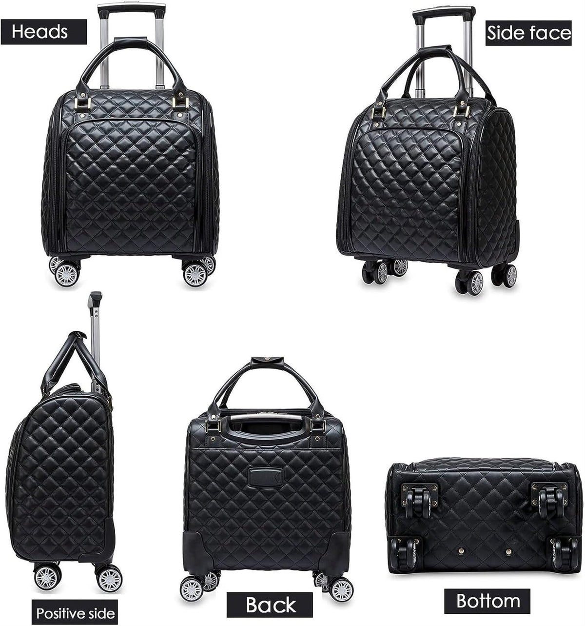 Black 18inch Softside Spinner Wheel Underseat Carry On Suitcase N149174