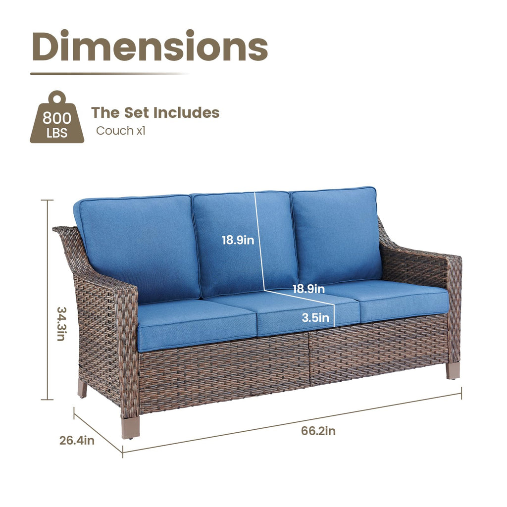Brown PE Wicker Outdoor Sofa S137