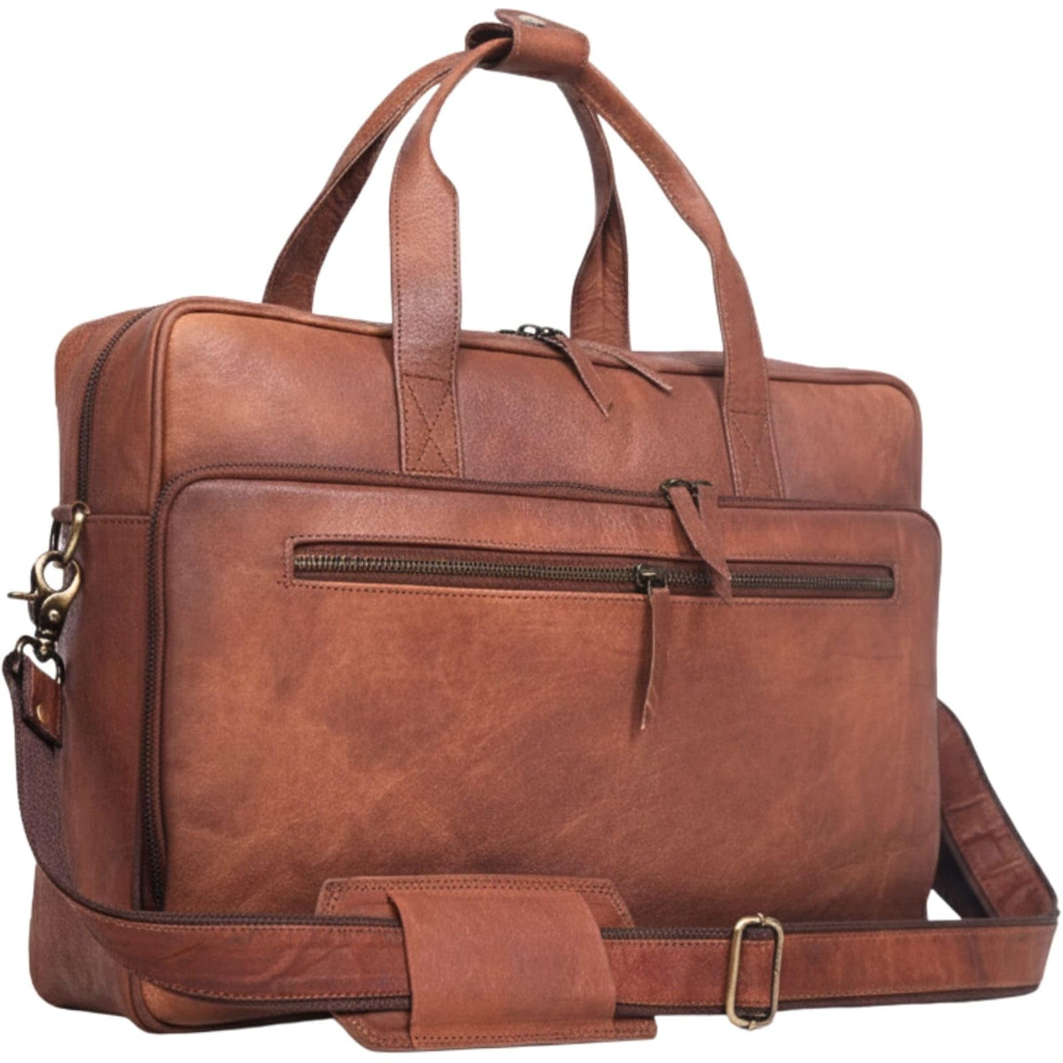 Brown 17-inch Genuine Leather Laptop Briefcase M471557