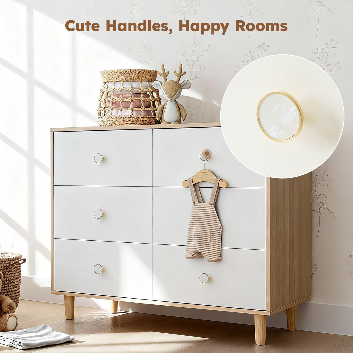 White 6 Drawer Baby Dresser V2314