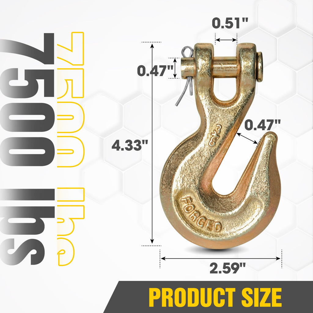 3/8" Clevis Grab Hooks 4 Pack Heavy Duty Chain Hook J6592
