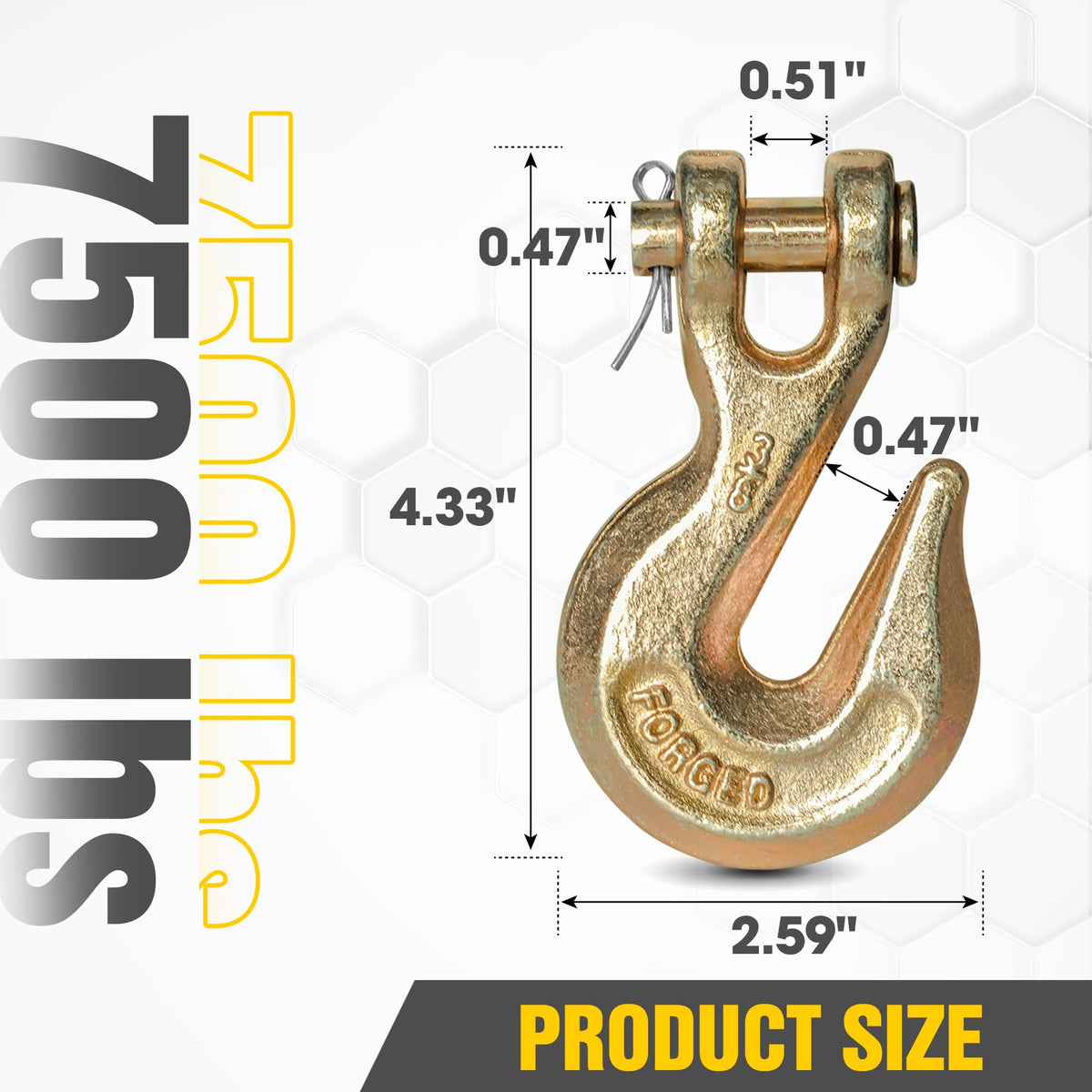 3/8" Clevis Grab Hooks 4 Pack Heavy Duty Chain Hook J6592