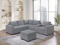 Light Gray Corduroy 4pc Sectional Sofa Set J598
