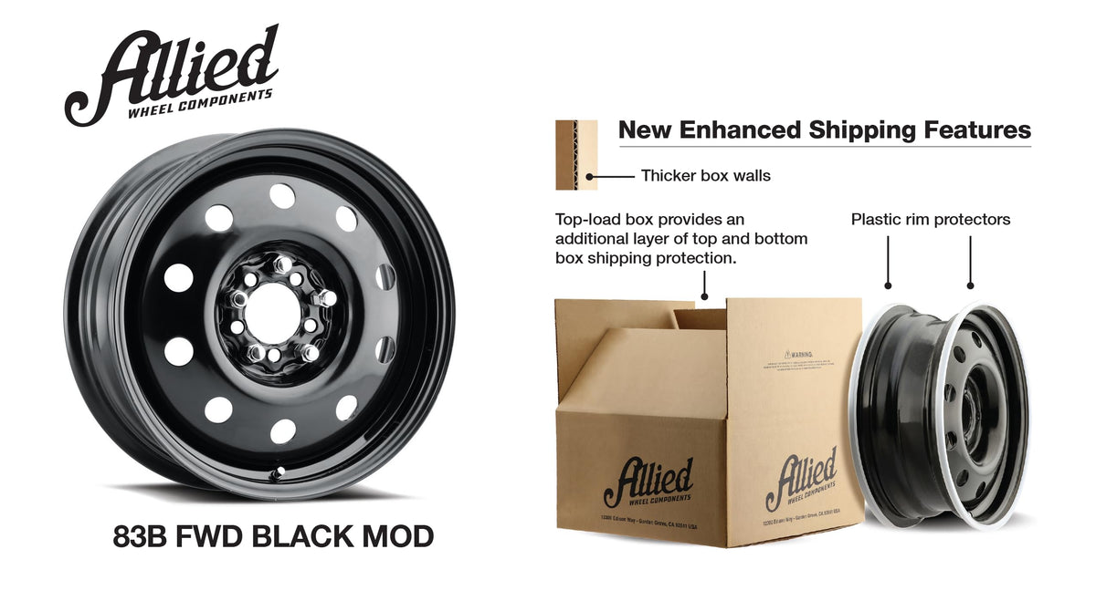 Black 16X6" 5X100 & 5X115 Steel Wheel U698